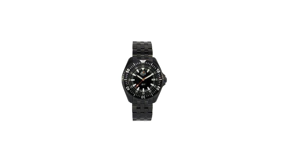 H3 Tactical H3.15015 Series 1 Mens Watch - Black Dial, Black Metal Band