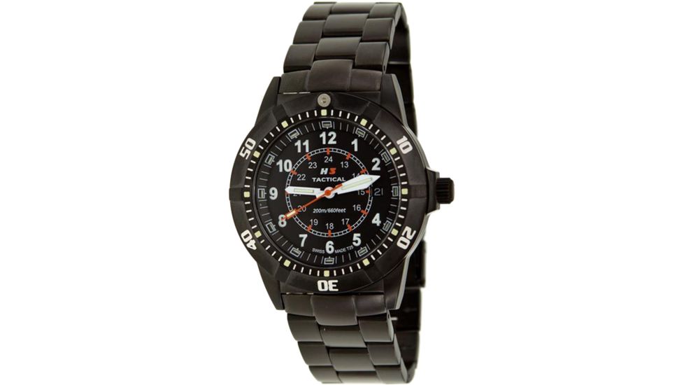 H3 Tactical H3.302221.09 Commander Mens Watch - Black Dial, Black Case, Black Bracelet - Quartz