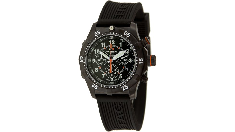 H3 Tactical H3.122131.11 Xtreme-Tec Mens Watch - 49mm, Black Dial, Black Rubber Band, Timer 