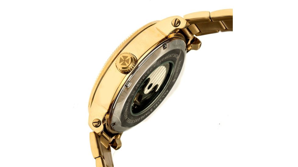 Heritor Automatic Aries Skeleton Bracelet Watch, silver  gold HERHR4403