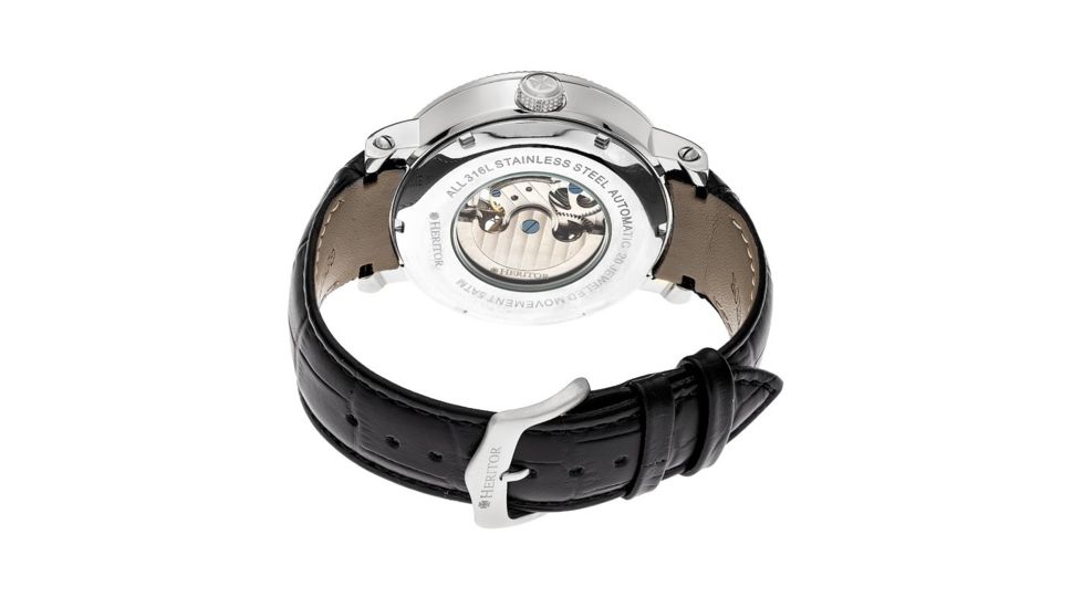 Heritor Automatic Aries Skeleton Bracelet Watch, black  black HERHR4405
