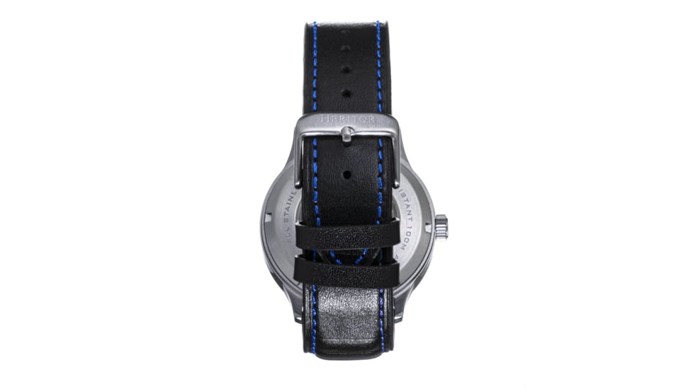 Heritor Automatic Bradford Leather-Band Watch w/Date, Blue/Black - Mens, HERHS1104