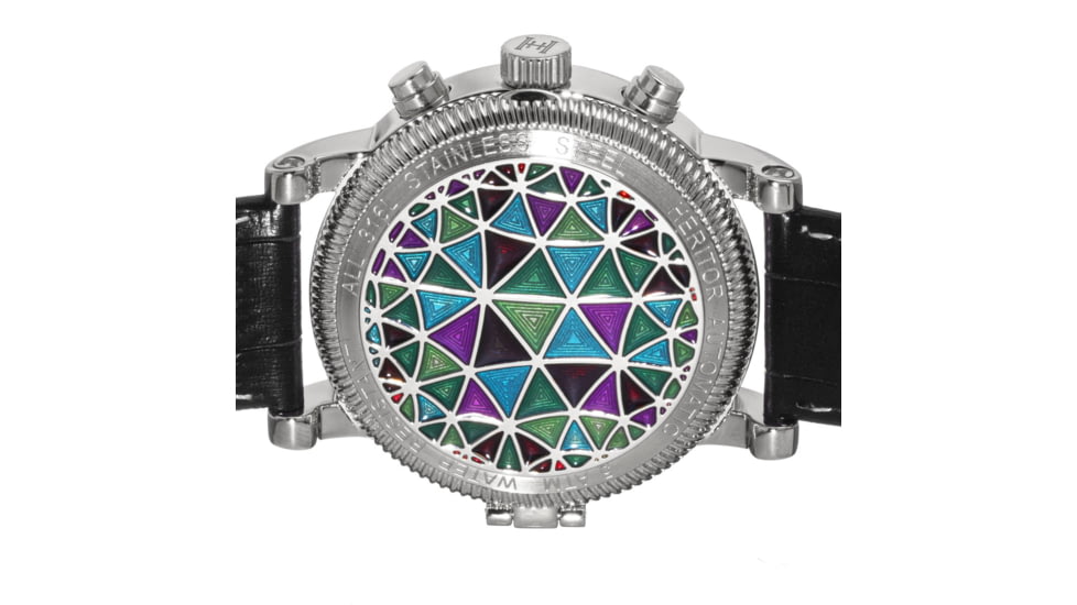 Heritor Automatic Legacy Leather-Band Watch w/Day/Date, Silver/Black - Mens, HERHR9701