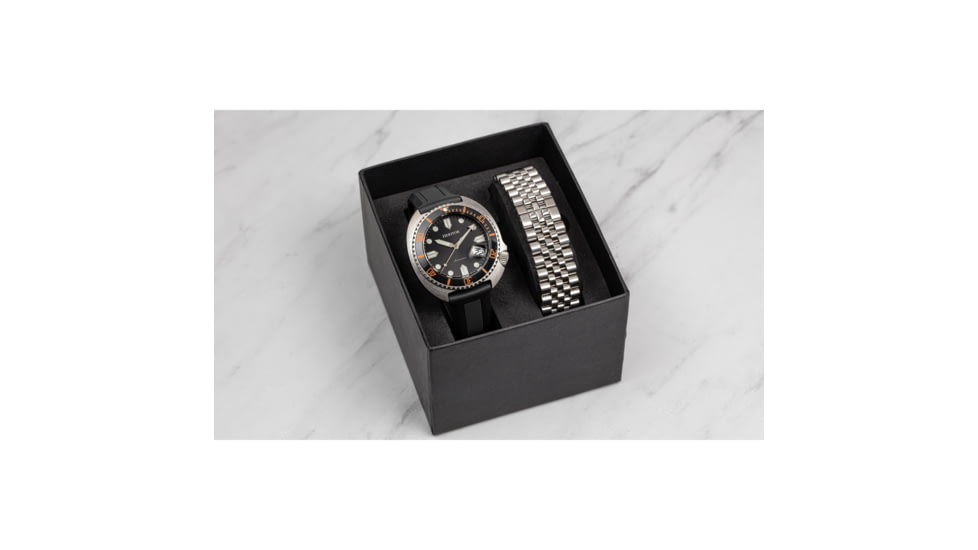 Heritor Automatic Matador Box Set with Interchangable Bands and Date Display, Black/Orange, One Size, HERHR9302