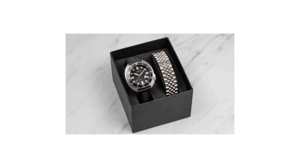 Heritor Automatic Matador Box Set with Interchangable Bands and Date Display, Black/Silver, One Size, HERHR9301
