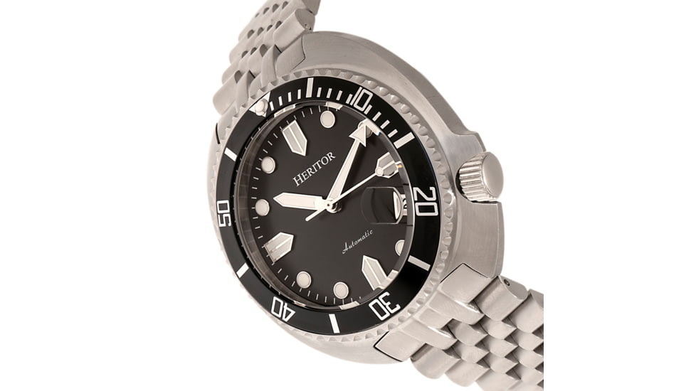 Heritor Automatic Matador Box Set with Interchangable Bands and Date Display, Black/Silver, One Size, HERHR9301