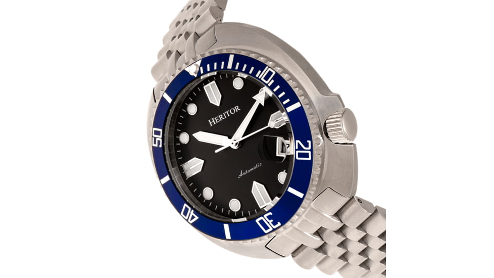 Heritor Automatic Matador Box Set with Interchangable Bands and Date Display, Blue/Silver, One Size, HERHR9304