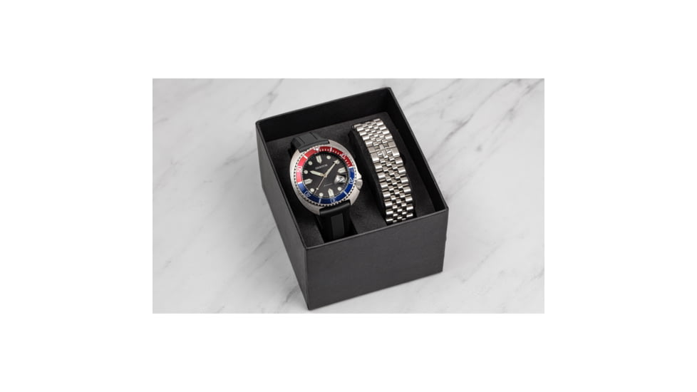 Heritor Automatic Matador Box Set with Interchangable Bands and Date Display, Red/Blue, One Size, HERHR9303