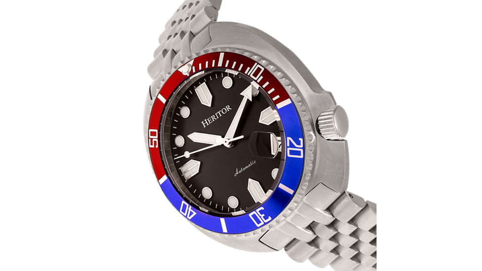 Heritor Automatic Matador Box Set with Interchangable Bands and Date Display, Red/Blue, One Size, HERHR9303