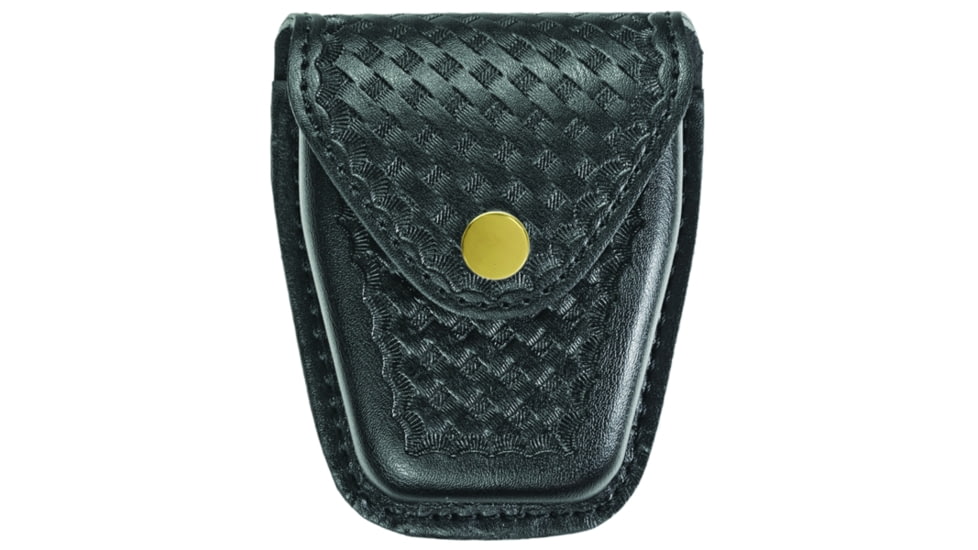 HERO'S PRIDE AirTek Hinged Handcuff Case, Basket Weave, Brass Hardware, Black, 1451WA
