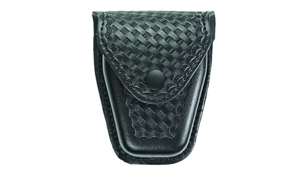 Hero's Pride Handcuff Case, Double, Reg &amp; ASP Chain, AirTek, BW, Black Snap 1455WB