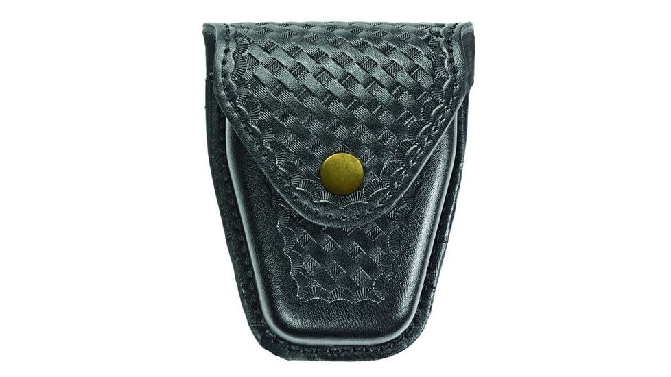 Hero's Pride Handcuff Case, Double, Reg &amp; ASP Chain, AirTek, BW, Brass Snap 1455WG