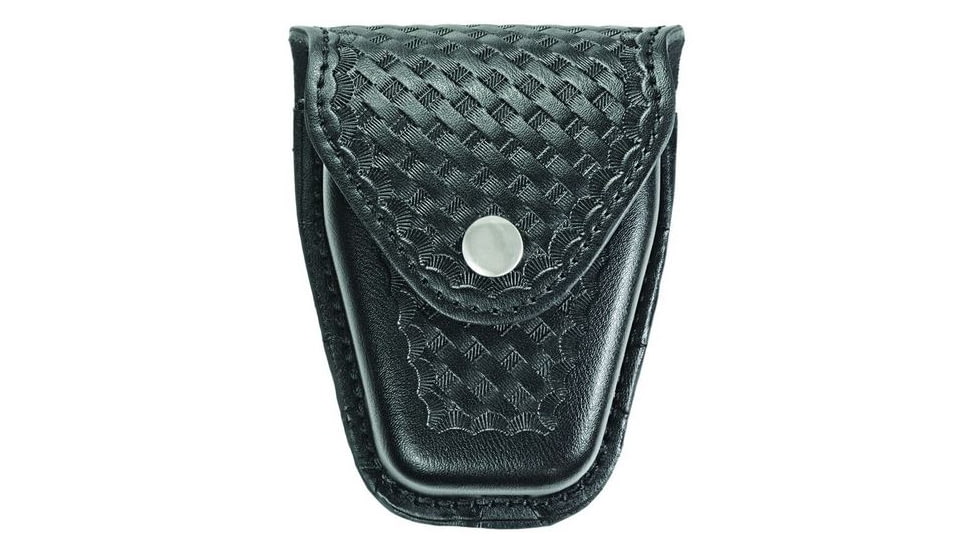 Hero's Pride Handcuff Case, Double, Reg &amp; ASP Chain, AirTek, BW, Silver Snap 1455WN