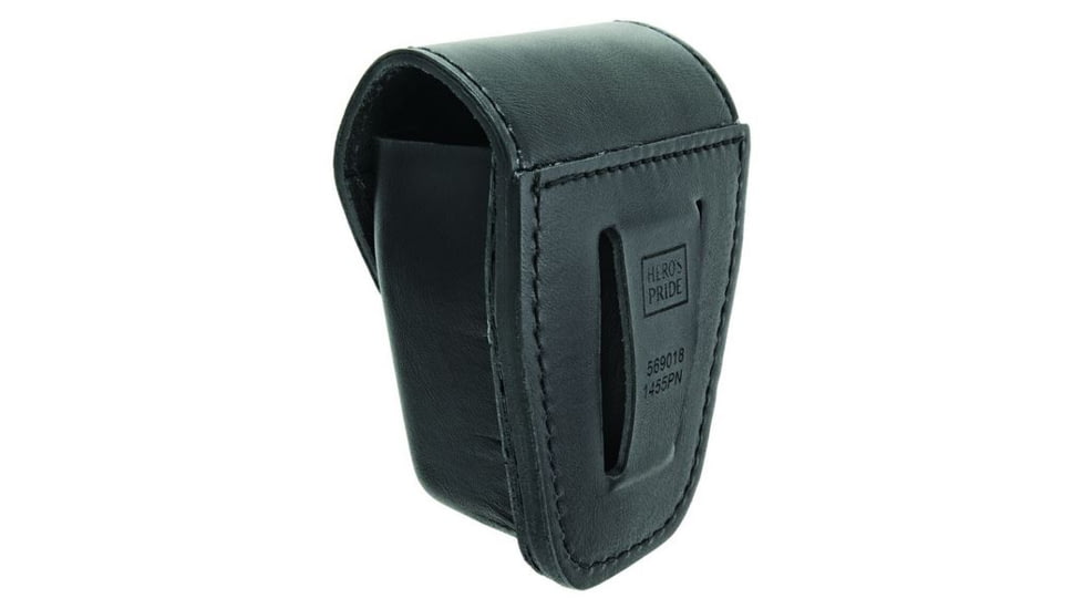 Hero's Pride Handcuff Case, Double, Reg &amp; ASP Chain, AirTek, Smooth, Silver Snap 1455PN