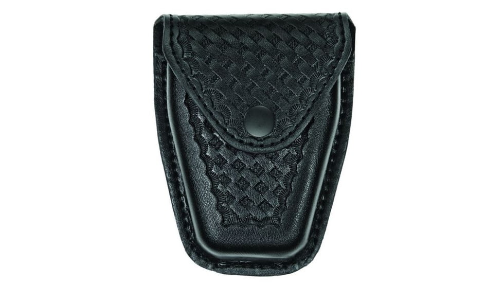 Hero's Pride Handcuff Case, Single, Lg/ASP Chain, AirTek, BW, Black Snap, Large 1452WB