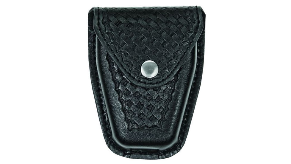 Hero's Pride Handcuff Case, Single, Lg/ASP Chain, AirTek, BW, Silver Snap, Large 1452WN