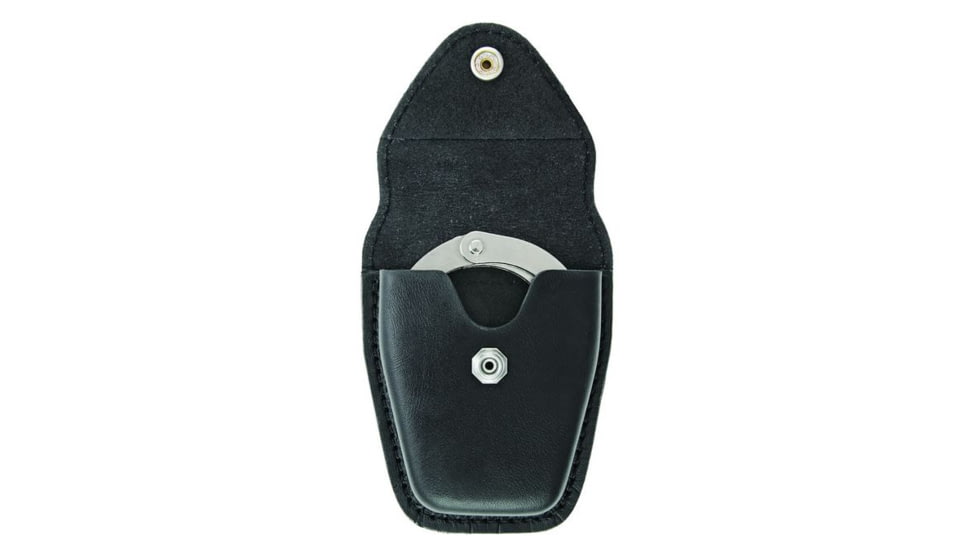 Hero's Pride Handcuff Case, Single, Med/Hinged, AirTek, Smooth, Silver Snap, Medium 1451PN