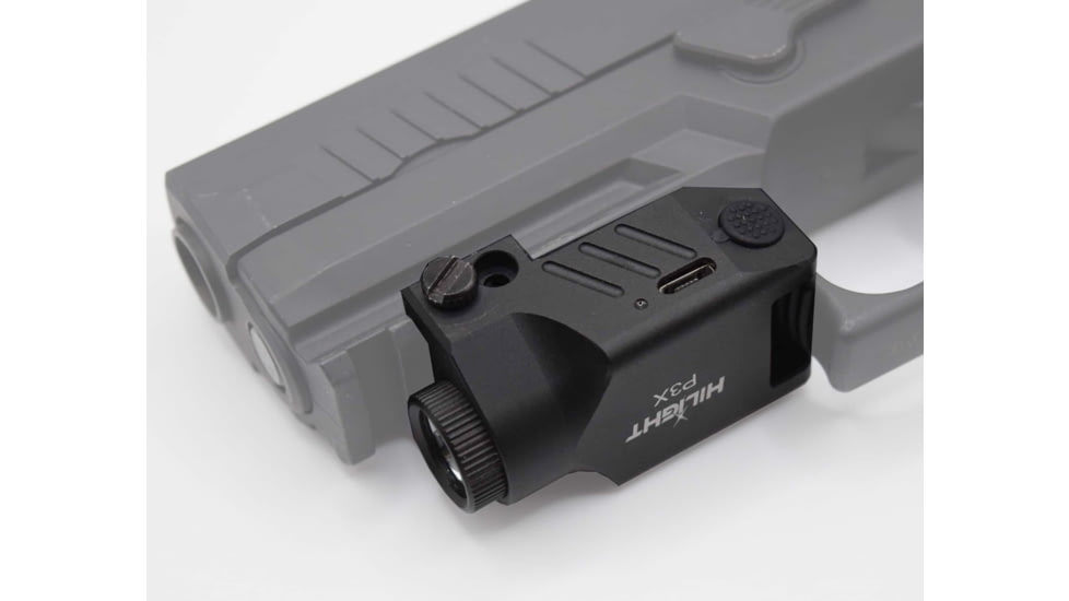 Hilight P3X 500 Lumens LED Weapon Light, SIG Sauer P226, Springfield Armory XD-S, G 19, SIG Sauer P320, G 17, G 34, S&amp;W M&amp;P M2.0, Springfield Armory XD-M, Lithium Ion, Black, P3X
