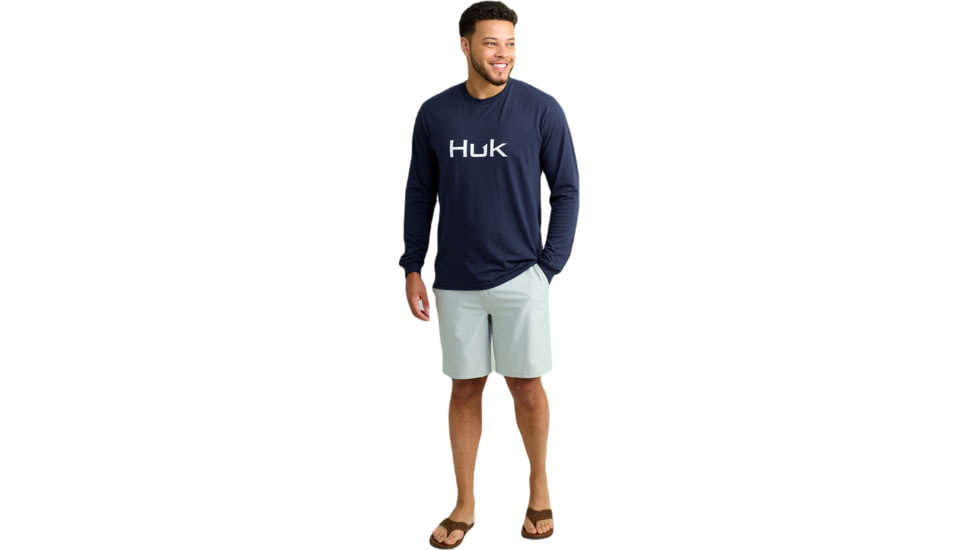 HUK Performance Fishing Logo Long Sleeve Tee - Mens, Naval Academy, Extra Large, H1000532-413-XL
