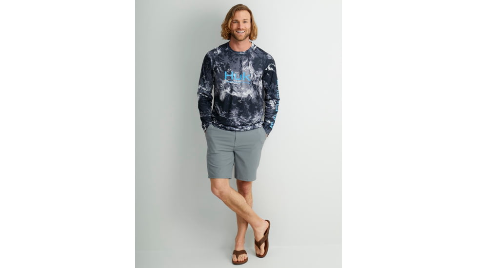 HUK Performance Fishing Mossy Oak Pursuit Performance Crew - Mens, Moe Sw Midnight, Extra Large, H1200610-979-XL