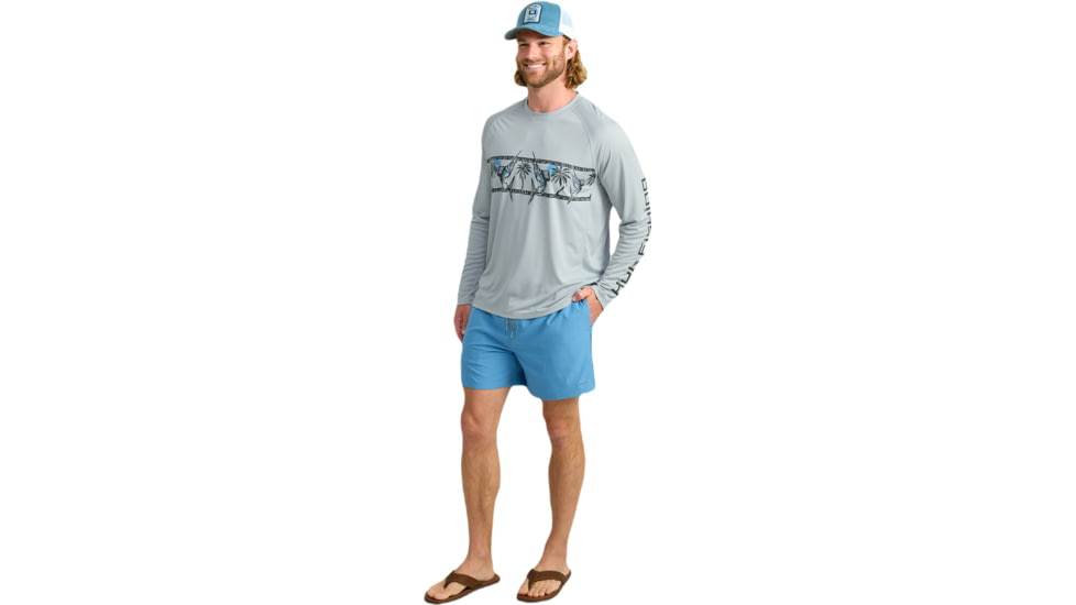HUK Performance Fishing Pursuit Graphic Crew - Mens, Harbor Mist, Extra Large, H1200630-034-XL