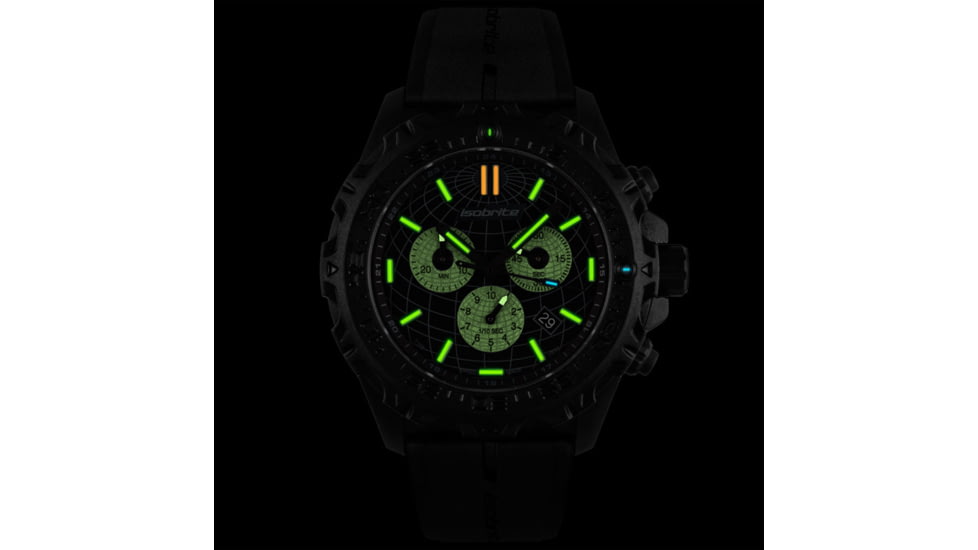 Isobrite Explorer T100 Tritium Chronograph, Black/Gray, 47mm, ISO3008