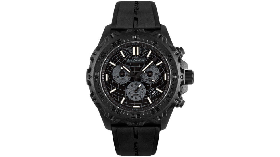 Isobrite Explorer T100 Tritium Chronograph, Black/Gray, 47mm, ISO3008