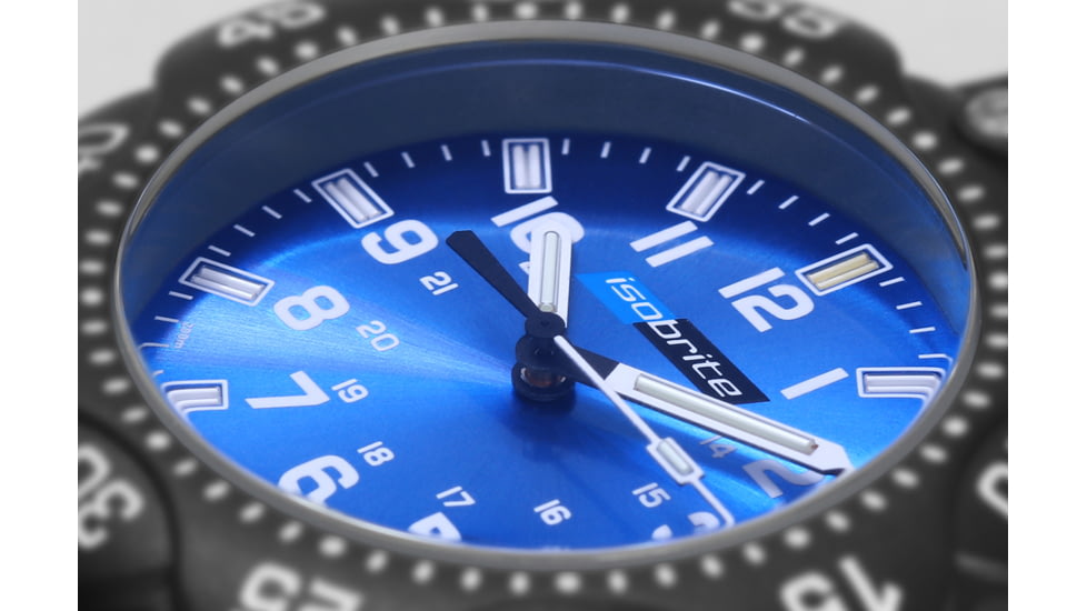 Isobrite ISO353 Valor 39.5mm Midsize Blue T100 Tritium Illuminated Watch, Black Case, Blue Dial, 39.5mm, ISO353