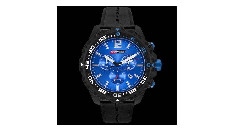 Isobrite Isobrite T100 Blue Dial Chronograph Watch, Blue/Black ISO402