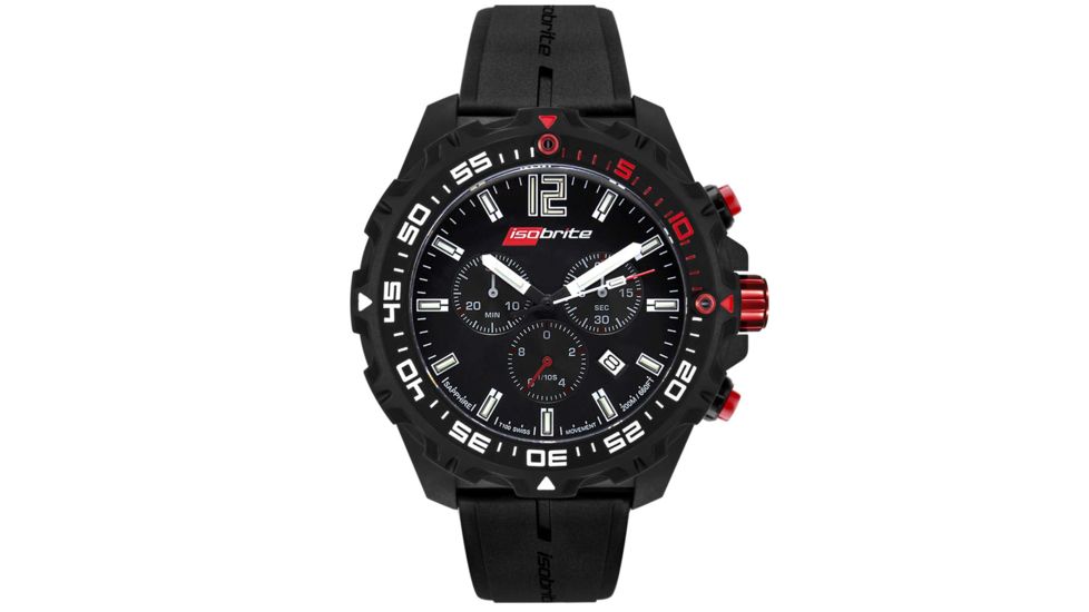 ISOBrite T100 Chronograph Watch, Black, Small ISO401