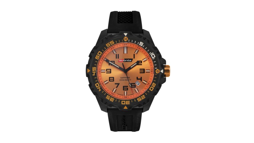 ISOBrite T100 Valor Series Watch, Black, Orange, Small ISO302
