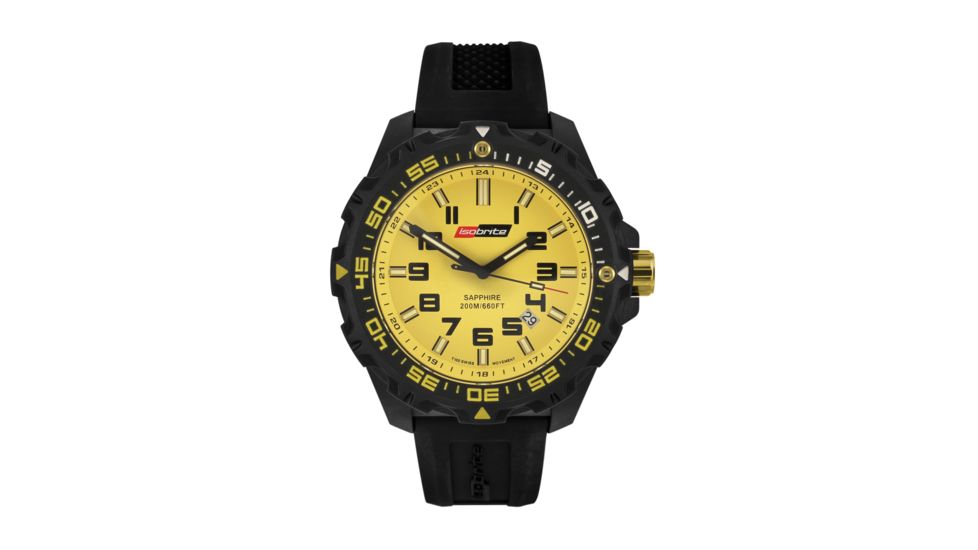 ISOBrite T100 Valor Series Watch, Black, Yellow, Small ISO303