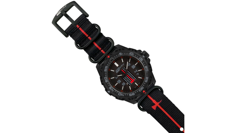 Isobrite Fire Rescue Limited Edition T100 Tritium Watch, Black/Gray, 47mm, ISO3009
