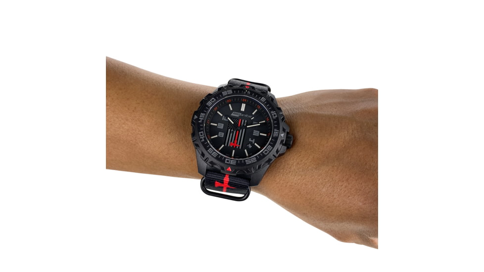 Isobrite Fire Rescue Limited Edition T100 Tritium Watch, Black/Gray, 47mm, ISO3009