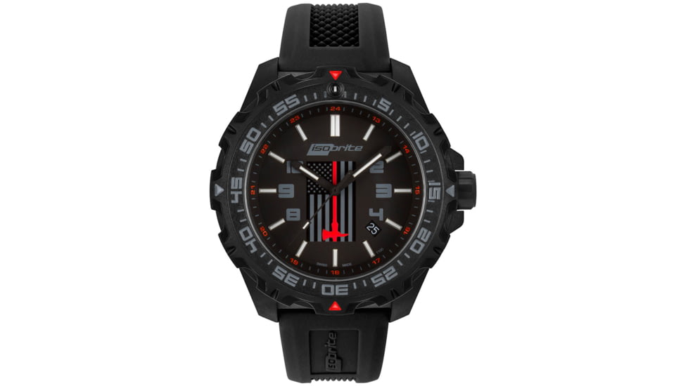 Isobrite Fire Rescue Limited Edition T100 Tritium Watch, Black/Gray, 47mm, ISO3009