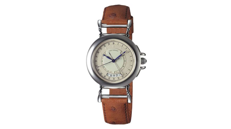 Issey Miyake SILAa003 Insetto Mens Watch - Brown Leather Band, Silver Case