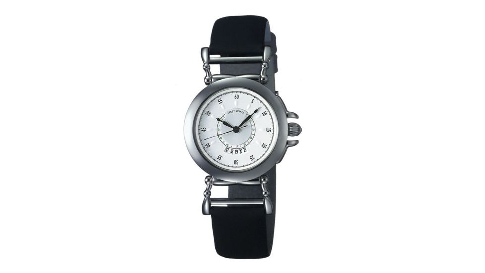 Issey Miyake SILAd012 Insetto Ladies Watch - Black Leather Band, Silver Case