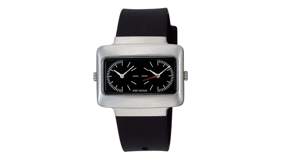 Issey Miyake SILAi018 Vakio Mens Dual-Dial Watch - Silver Metal Band, Silver Case