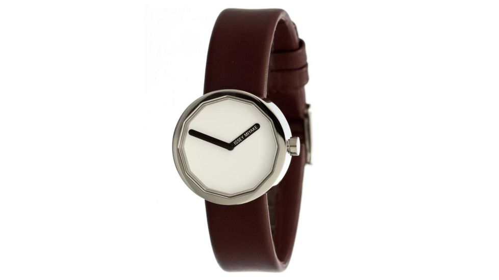 Issey Miyake SILAp015 Twelve Ladies Watch - Brown Leather Band, Silver Case