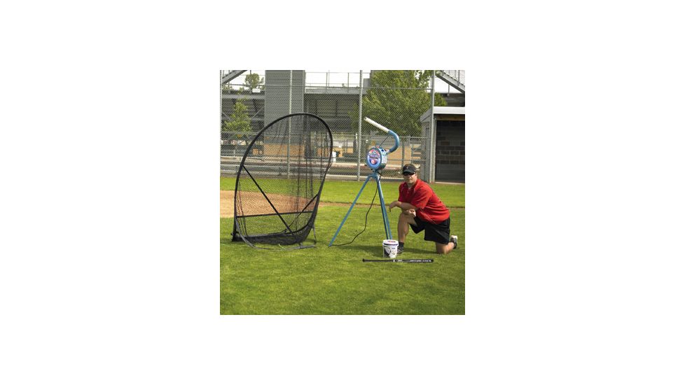 JUGS Small-Ball Machine Package w/ Screen, Small-Balls, Home Plate, Hitting Stick A0060