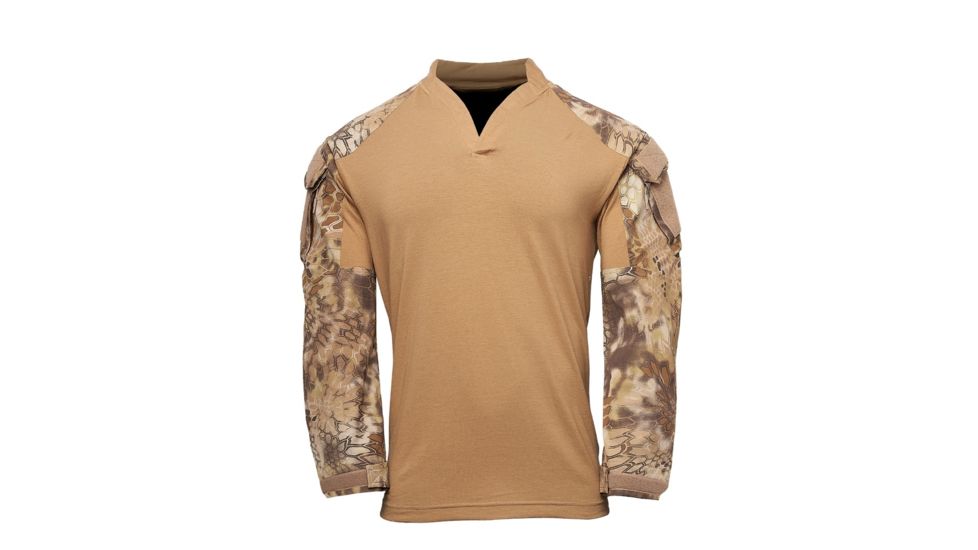 Kryptek Tactical Long Sleeve Rugby - Mens, Coyote/Highlander, Medium, 19TACRLSCTH4