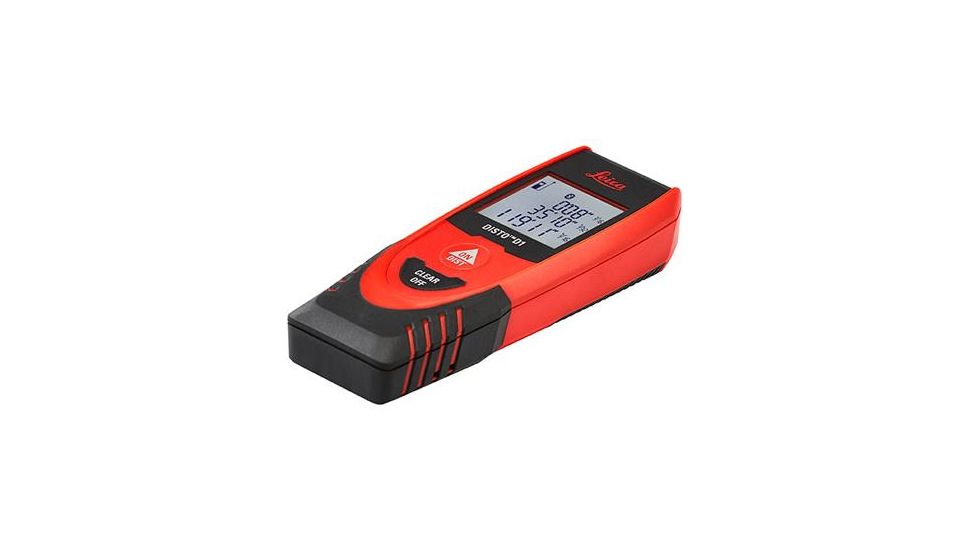 Leica DISTO D1 - Bluetooth 4.0, 130ft Range, 1/16in Accuracy, Works with Free DISTO Sketch App, Red/Black, 4.53in x 1.71in x 0.93in, NSN none, 846805