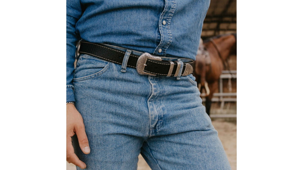 Lejon Wild Bill II Leather Belt - Mens, Black, 42, VB-8221-42