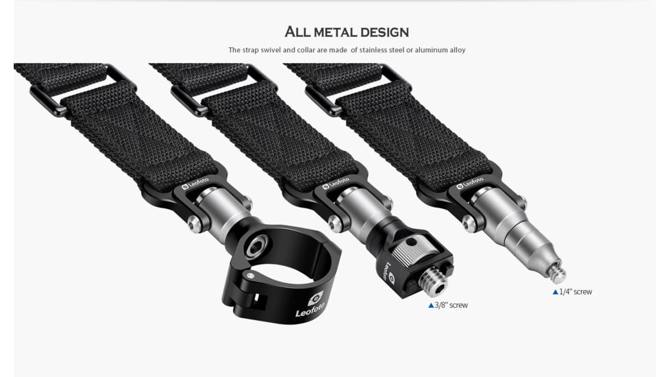 Leofoto Push Button Quick Detach Modular Tripod Strap - Strap-32LM, Black, Strap-32LM