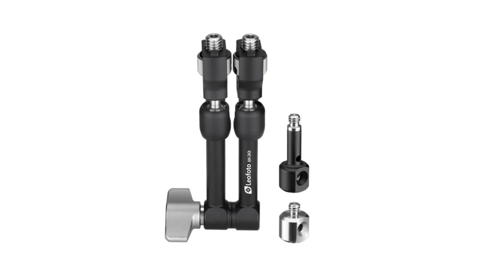 Leofoto AM-3 Kit Versa Magic Arm w/ Anti-Twist Adapter, 3/8th Mounting Screws, Black, AM-3-KIT