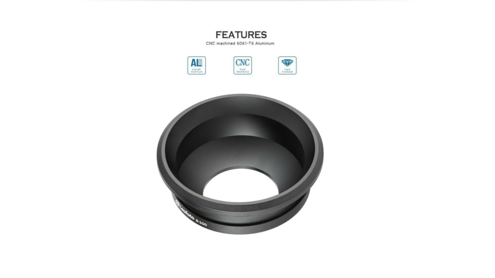 Leofoto Gitzo 5 Series and LM/N-4 Series BA-100 100mm Half-Bowl Video Head Adapter, Black, BA-100