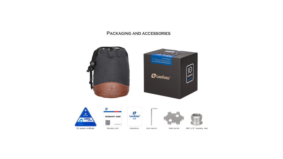 Leofoto LH-55 Series Low Profile Ball Head &amp; QR Plate, Arca, Black, LH-55