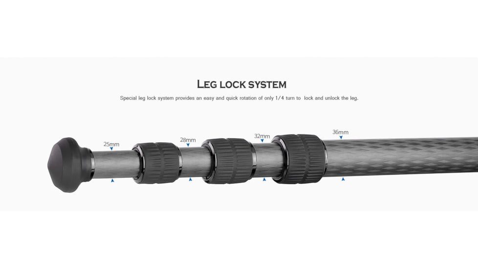 Leofoto LM-364C X Version Tripod w/ 75mm Bowl/Platform, Black, LM-364CX