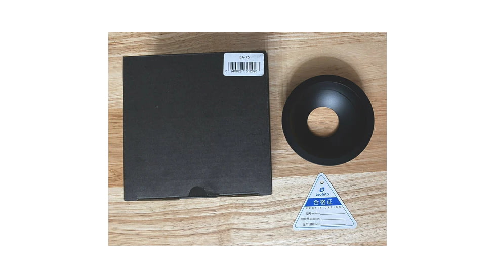 Leofoto LN-364C, LM-3xxC BA-75 75mm Half-Bowl Video Head Adapter, Black, BA-75