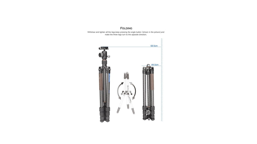 Leofoto LX-254CT/XB-32 Reversible Travel Tripod w/ Ball Head Set, Black, LX-254CT+XB-32